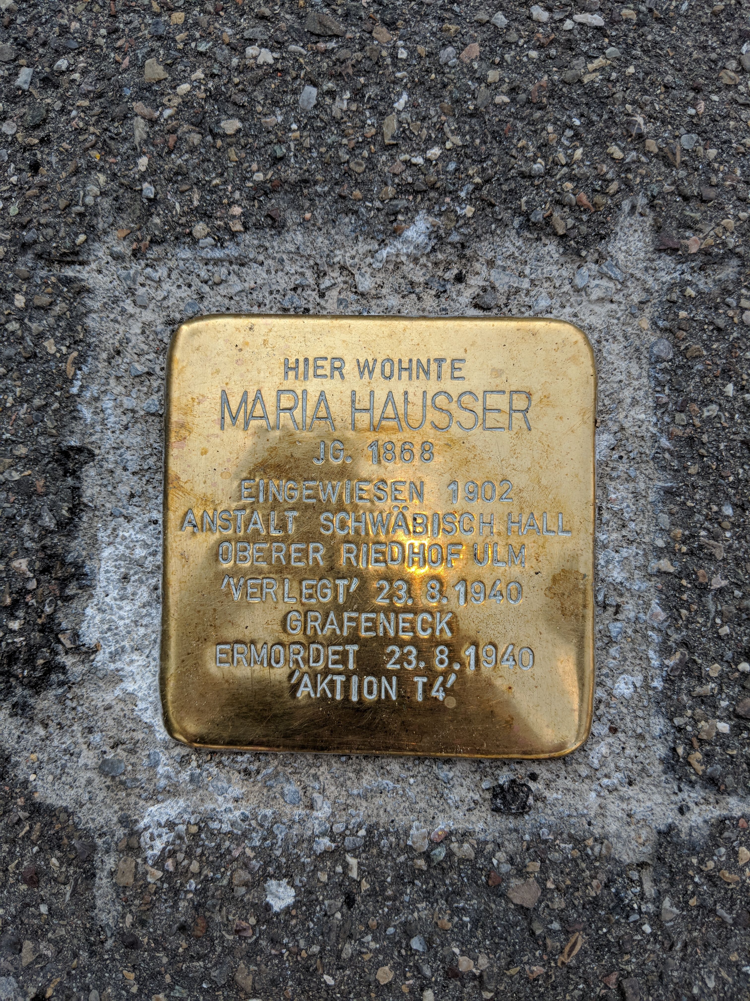 Stolperstein voor Maria Hausser